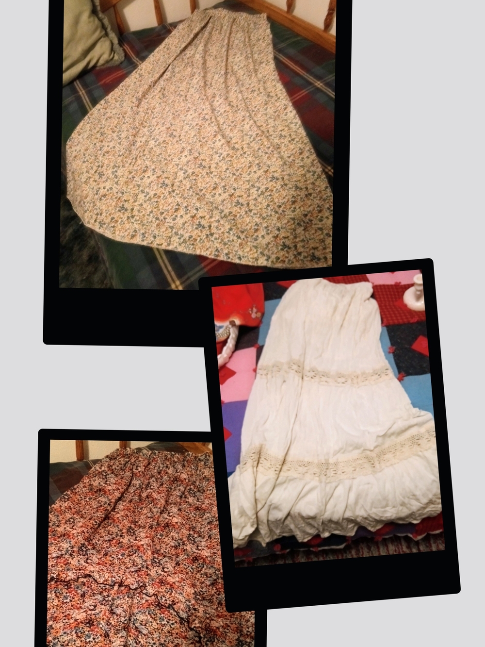 Mossimo Supply Co.white& Floral Maxi Skirts lot of 3